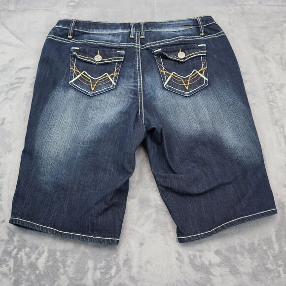 Zanadi Shorts Women 24 Blue Denim Casual Outdoors Preppy Distressed Bermuda - Picture 10 of 14